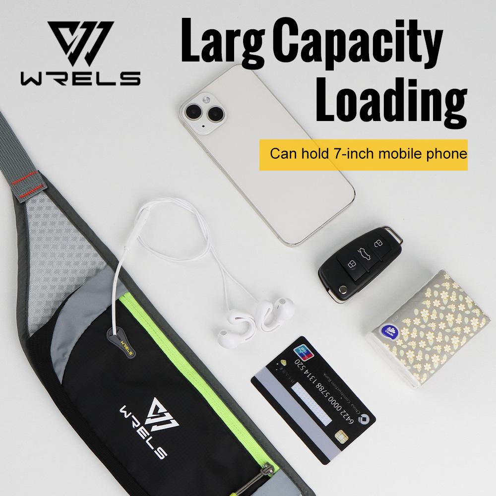 WRELS Lightweight Adjustable Large-capacity Invisible Running Waist Bag,Breathable Mesh Design, Zipper Closure,Ideal for Outdoor Hiking