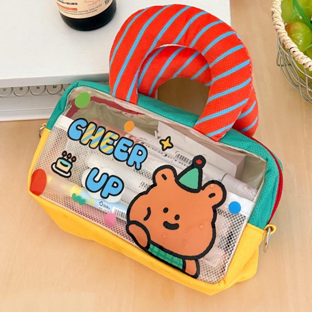 Desktop Storage Korean PVC Pencil Case Cartoon Ins Pencil Pouch  Stationery Holder