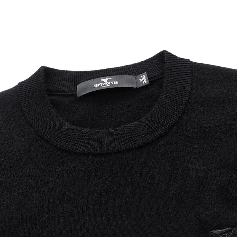SEPTWOLVES Men's 100% Merino Wool Round Neck Sweater