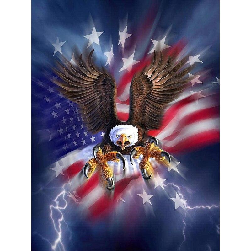 New 5D DIY Diamond Painting Eagle Diamond Embroidery Animal Rhinestones Full Round Drill Crafts Scenery Home Decor Gift