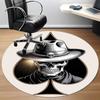 1pc Skull Ace Office Round Area Rug, Under Office Chairs Bedroom Living Room Home Decor, Room Deco, Available In Various Sizes
