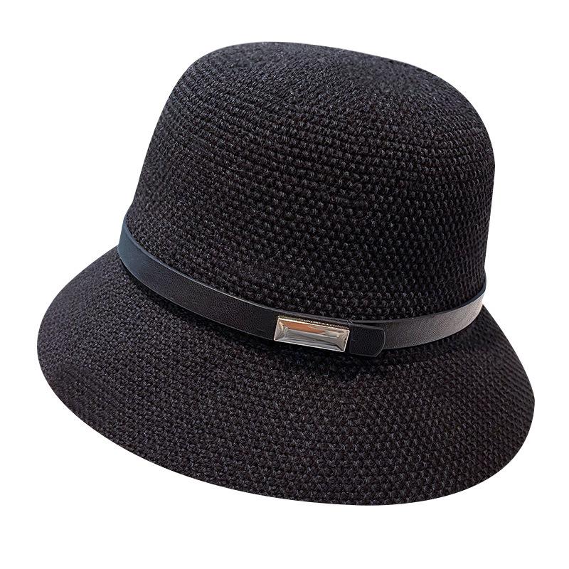 Womens Ladies Summer Straw Fisherman's Hat Sun Hat Adjustable Visor Hat