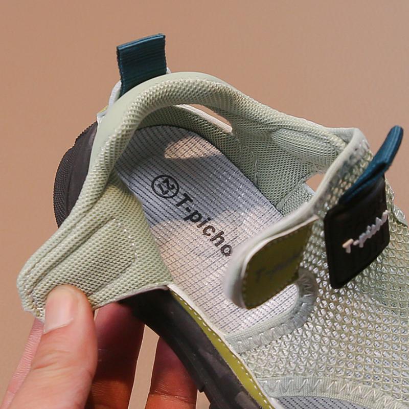 Sommer Ny Gutt Fritid Sport Myk Såle Sandaler Jenter Enkelt Mesh Pustende Koreansk Stil Strandsko