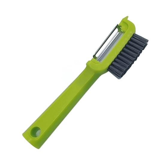 Škrabka na zeleninu s kartáčkem Nerezová čepel Škrabka na ovoce, mrkev, okurku Ergonomická rukojeť Kuchyňský pomocník pro odstraňování slupky a čištění