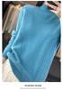 Women's 2024 Autumn/Winter Wave Pattern Wool Sweater - Half-High Collar, Thickened Solid Knit Base Layer