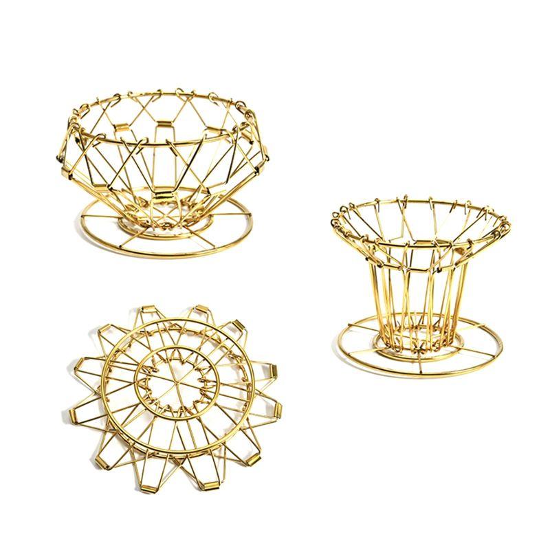 AEE2-Coffee Dripper Folding Rack Stainless Steel Hand Making Coffee Dripper Filter Paper Holder Dispenser Storage Stands