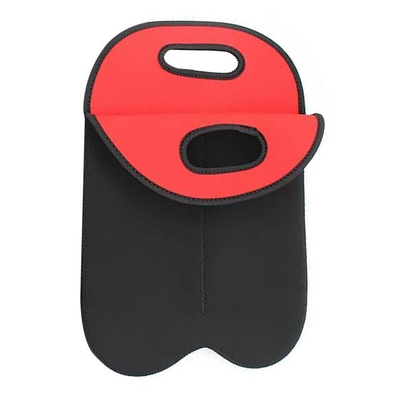 Neoprene Double Wine Tote Bag Reusable Carrier Cooler for 2 Standard 750ml Bottles Wine