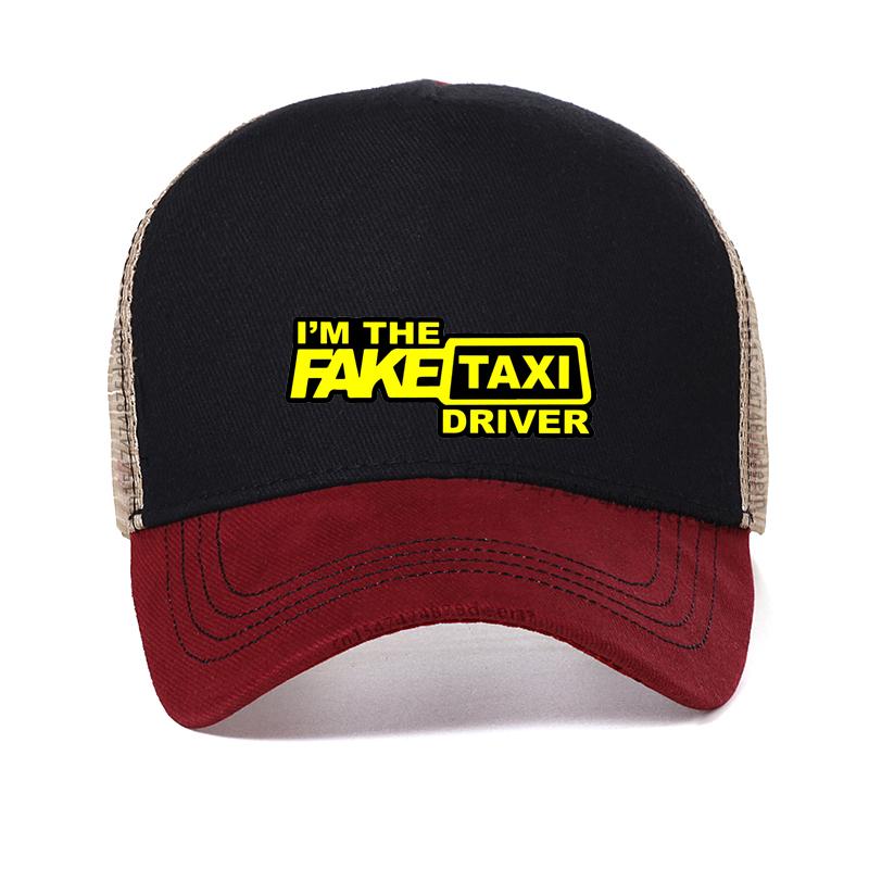new FAKE TAXI Cap Men Hip Hop Funny Hat Cool Summer Mesh Baseball Cap for Driver Taxi gorras