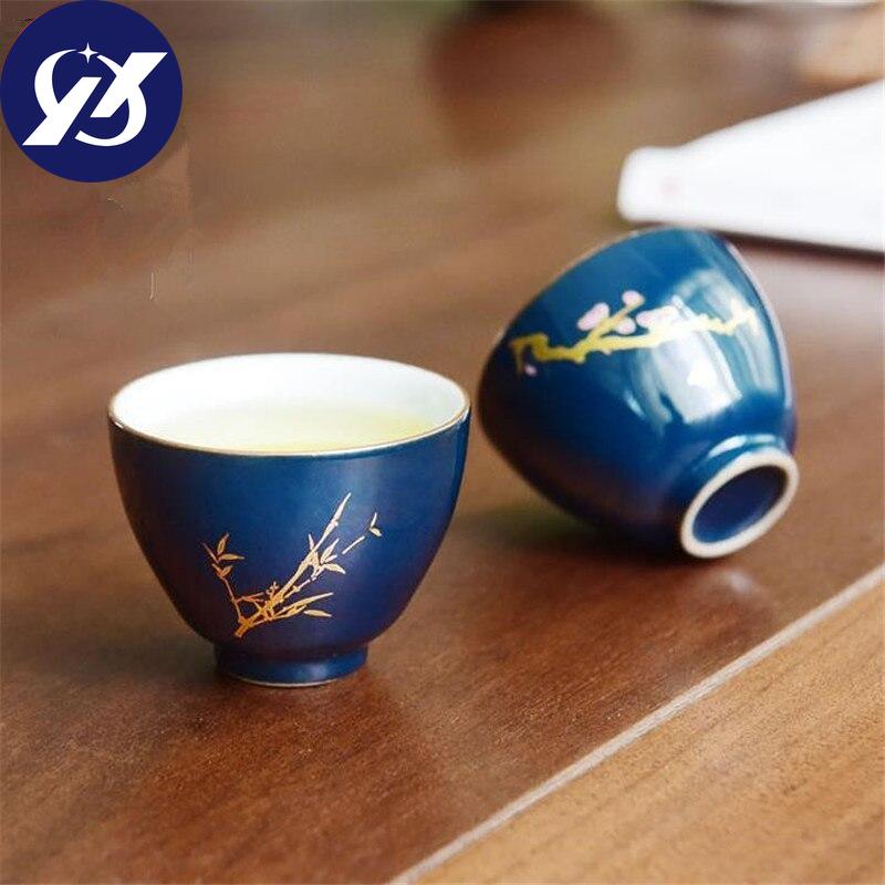 Indigo Handmade Teacup Home Personal Master Cup Hand Painted  Drinkware 60ml