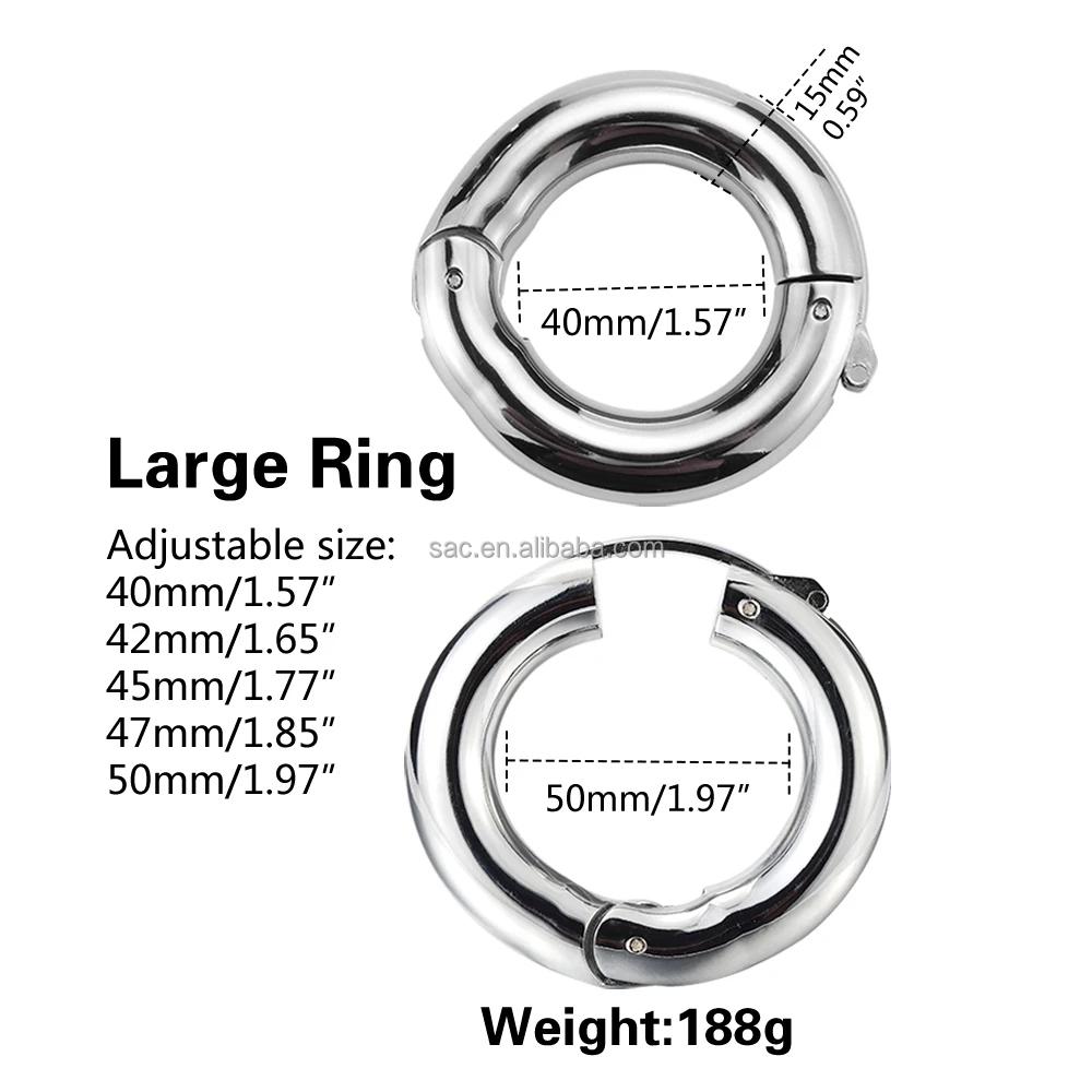SacKnove Adjustable Adult Silver Phimosis Scrotum Anti Slip Foreskin Penis Sex Toys Stainless Steel Cock Rings for Men