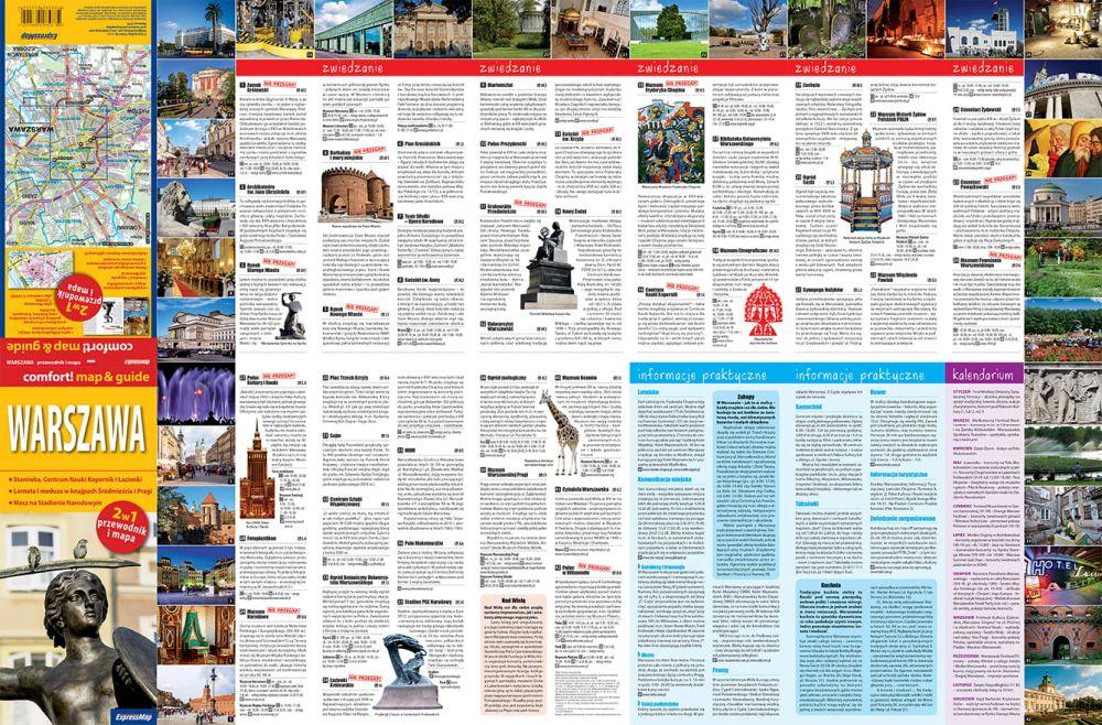 Warsaw. Laminated Map / City Plan + Mini Guide. Wyd. 2025. Expressmap