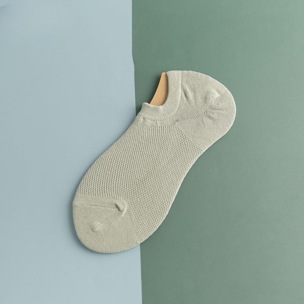 Men's Spring and Summer Thin Pure Color Sports Breathable Mesh Can Not Fall Off with The Boat Socks