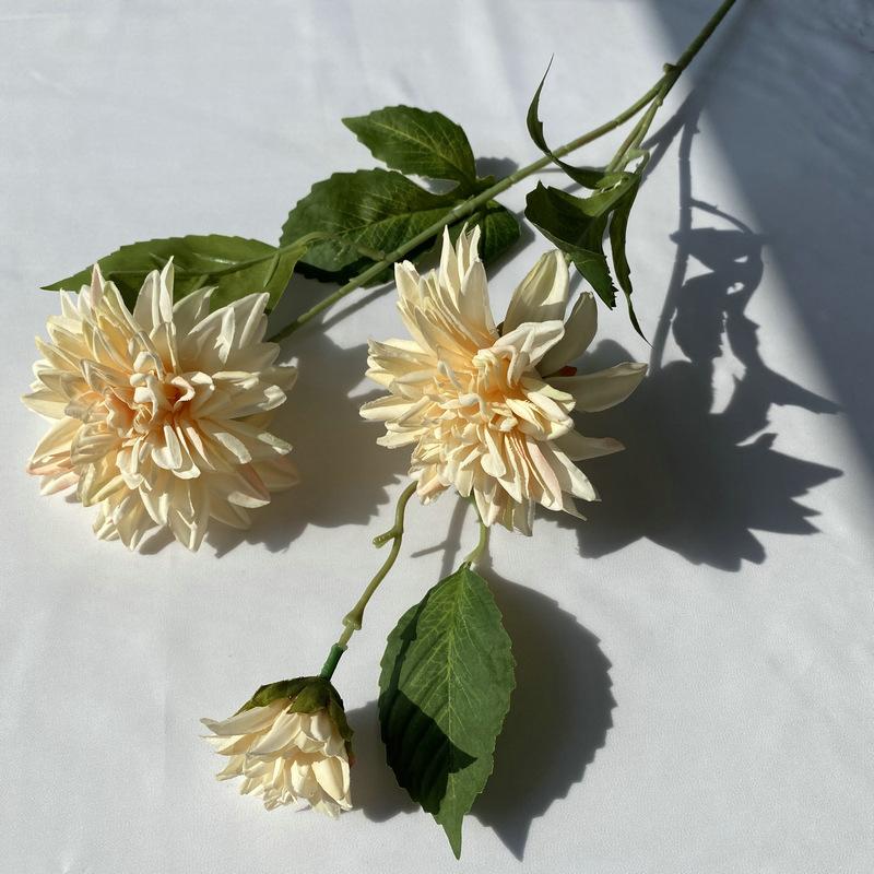 Lifelike Artificial Flower With 3 Heads Long Branch Silk Flower For Home Wedding Birthday Party Bedroom Decoration