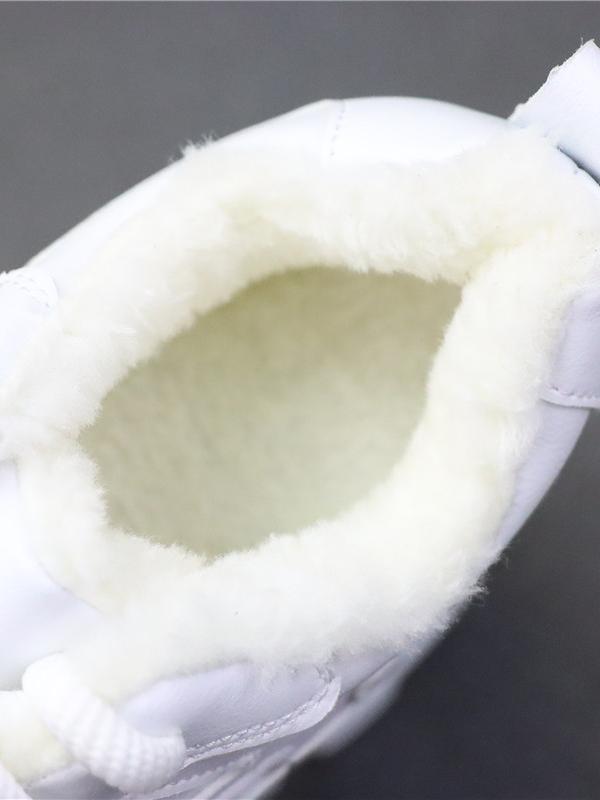 Fashion 12CM Genuine Leather Vulcanize Fashion Thick Bottom Women Chunky Sneakers Platform Wedge Causal Winter Plush Autumn Shoes