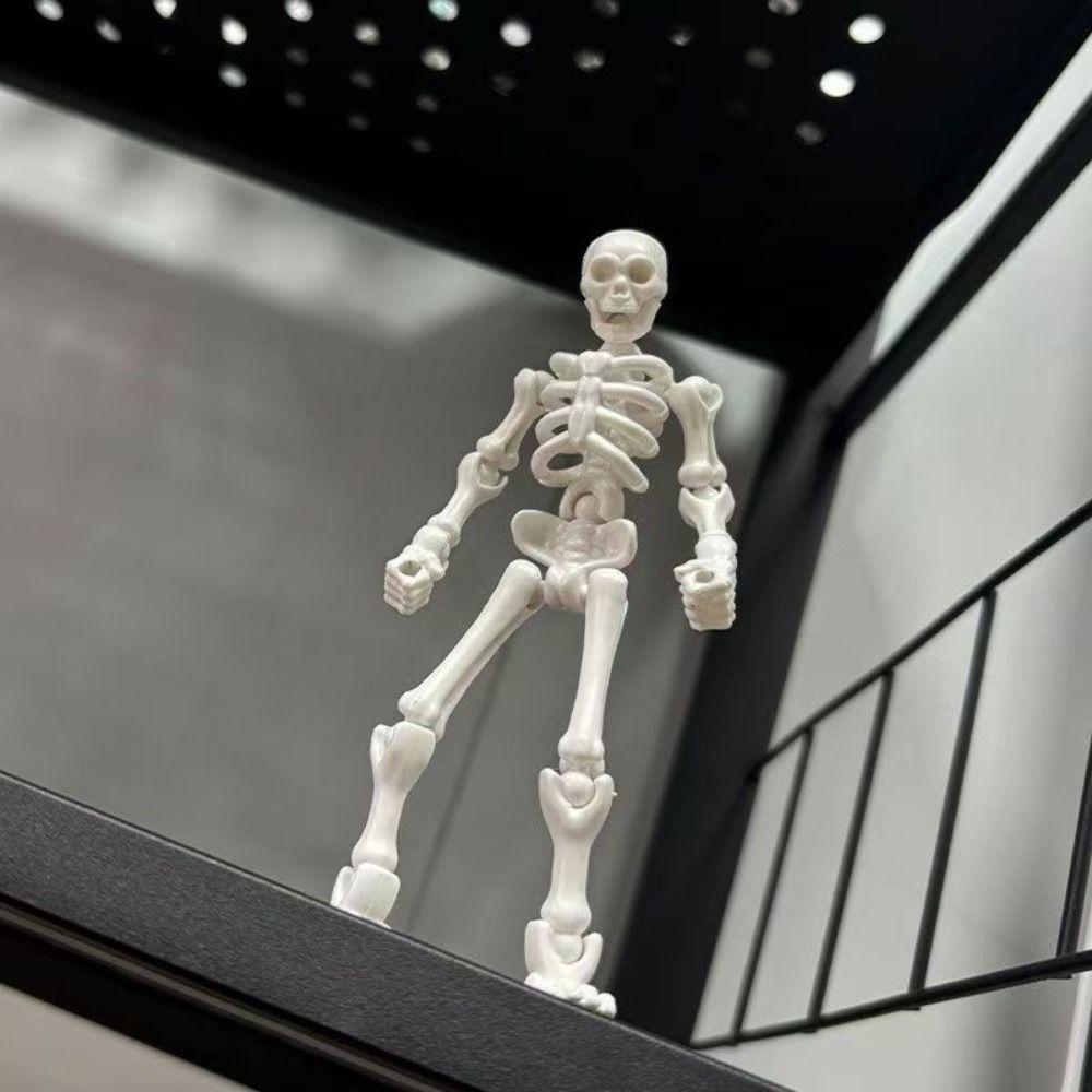 Air Pump Driven Dancing Skeleton Aquarium Bubbler Water Wiggling Skeleton Decor Halloween Party