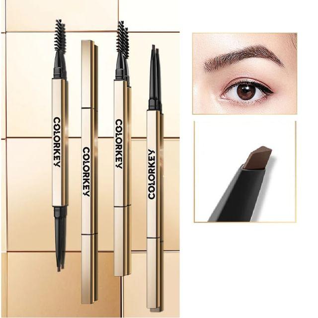 COLORKEY - Dual Ends Eyebrow Penci - Triangular #01 Mocha Brown - 0.07g