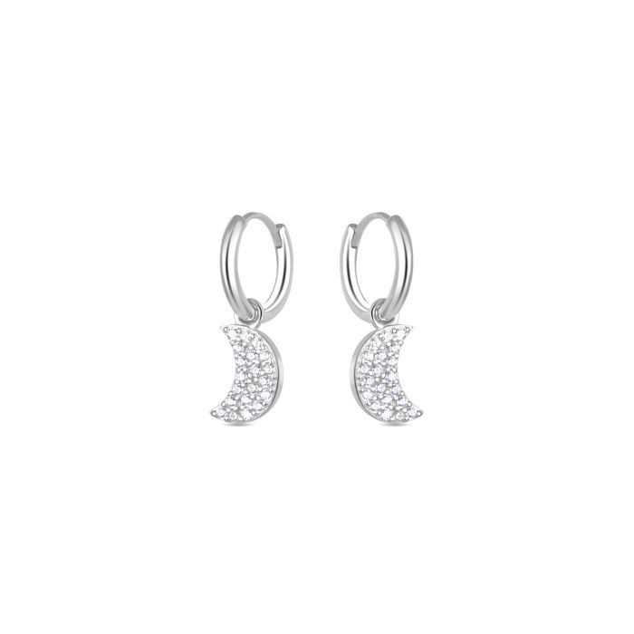 Boucles d'oreilles Luxenter en argent 925 avec zircons brillants plaqués finition en rhodié - Lisvau
