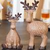 Christmas Reindeer Figurine Christmas Elk Statue Aesthetic Collectible Tabletop Moose Resin Model For Bookshelf Bedroom Table