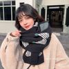 Christmas elk knitted wool scarf women's winter warm red scarf Korean version versatile Japanese scarf