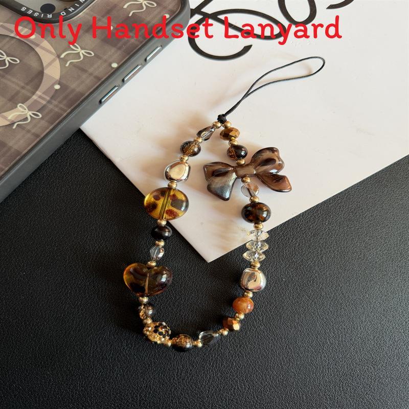 Leopard Print Phone Lanyard Pvc Handcrafted Keychain For Men Women