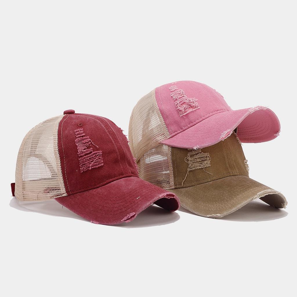 Summer Fashion Outdoor Golf Baseball Cap Ripped Retro Fashion Breathable Versatile Cap Couple Hat