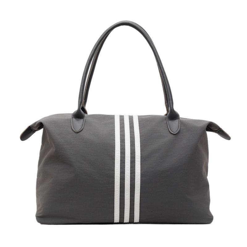 2025 Women's Sporty Korean Striped Minimalist Tote Bag - Large Capacity, Versatile for Travel & Casual Use