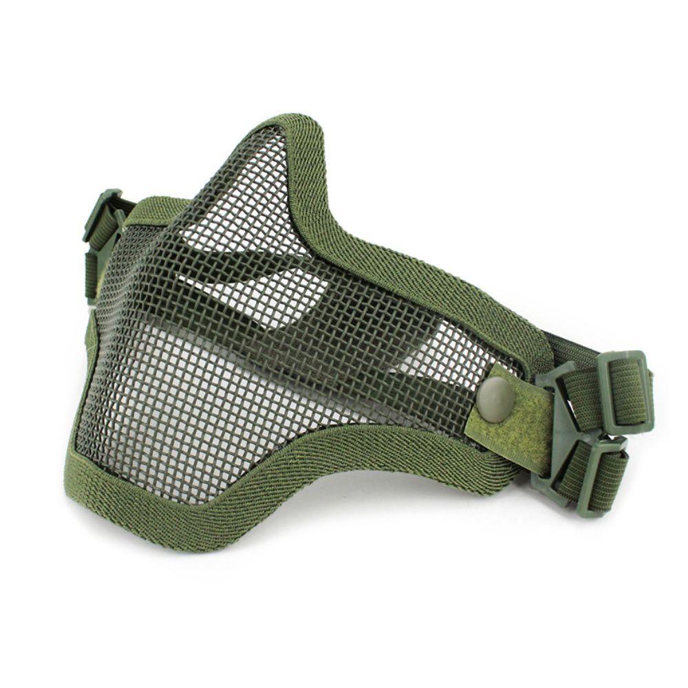 Carbon Steel Half Face Wire Mask Adjustable Steel Mesh Mask Metal Face Mask  Outdoor Sports
