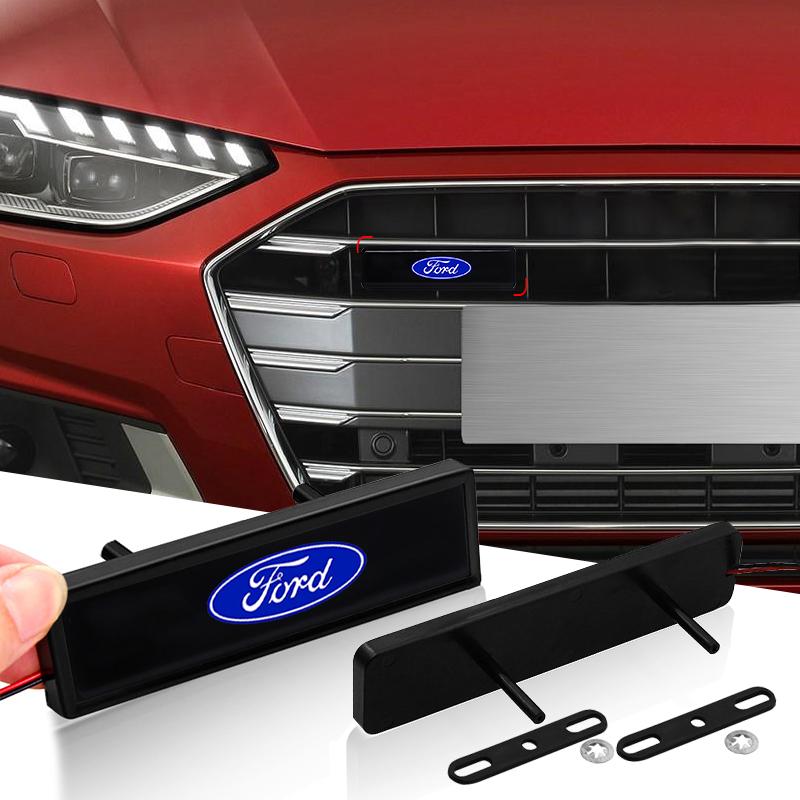 1 Stück Auto Dekorlicht LED Kühlergrill Emblem Abzeichen Dekor Für Ford Fiesta Ranger Focus Kuga Mustang S-MAX Transit Mondeo Esco