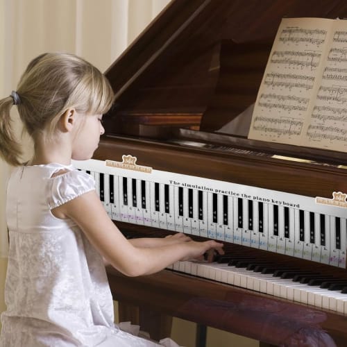 88-Key Paper Piano Keyboard Finger Simulation Practice Guide, Folding Teaching Note Chart, Portable Waterproof Electronic Piano Exercise Cardboard for