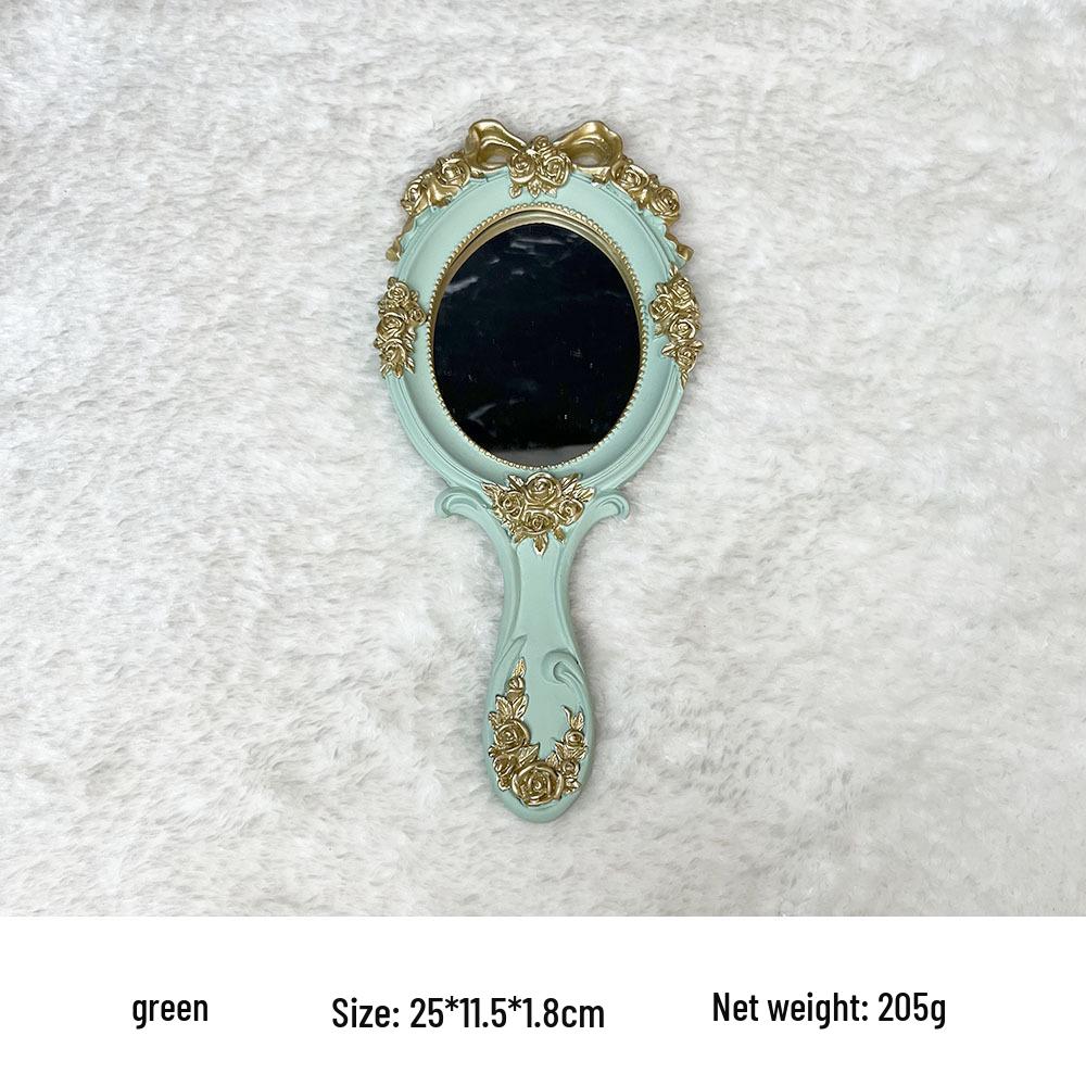 

Handheld European Palace-Style Carved Resin Makeup Mirror in Various Colors - Beauty Blogger s Photography Prop зелёный