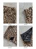 LUXI Women's Slim Leopard Print Plush Circle Skirt - American Retro Style, Winter Hip-Hugging Short Skirt.