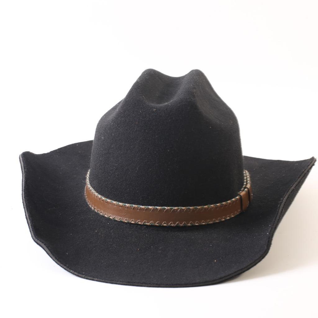 Popular European and American Classic Imitation Cashmere Felt Hat, Men's and Women's Fashion Seamless Edge Western Cowboy Hat