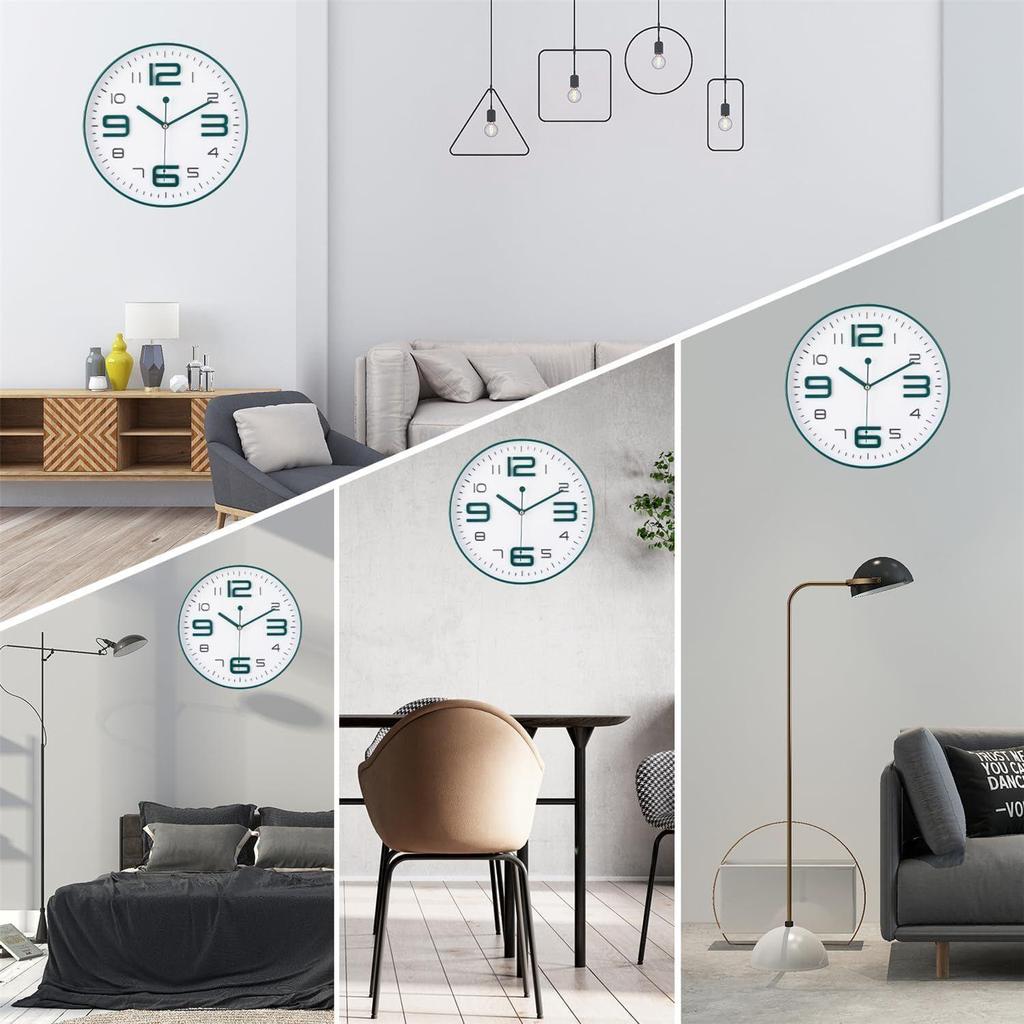 Wall Clock 12" Silent Quartz Decorative Latest Wall Clock Non-Ticking Classic Clock Battery Operated Round Easy To Read