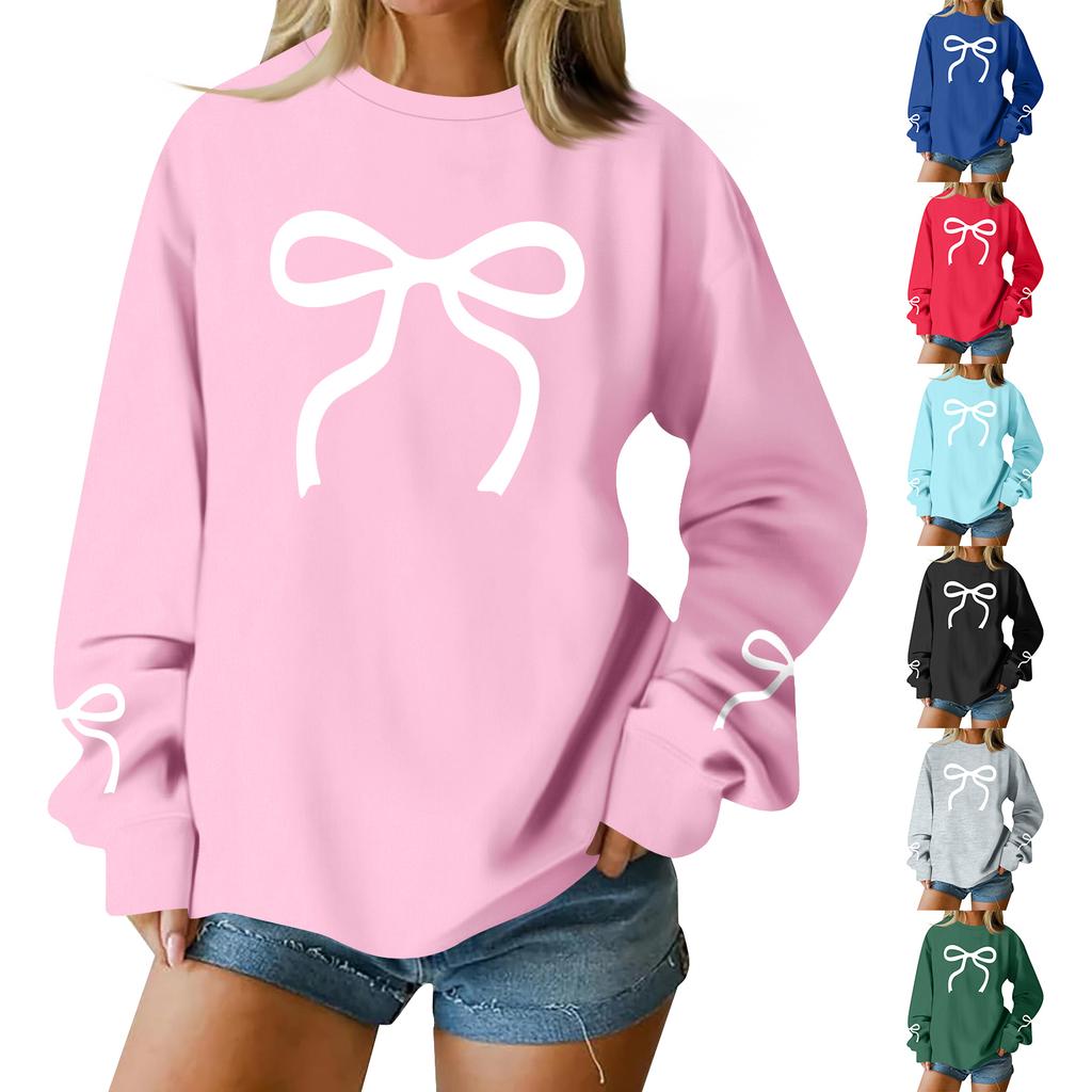 Women  Tops Women's Long Sleeve Sweatshirt Casual Crewneck Loose Fit Pollover Fleece Tops