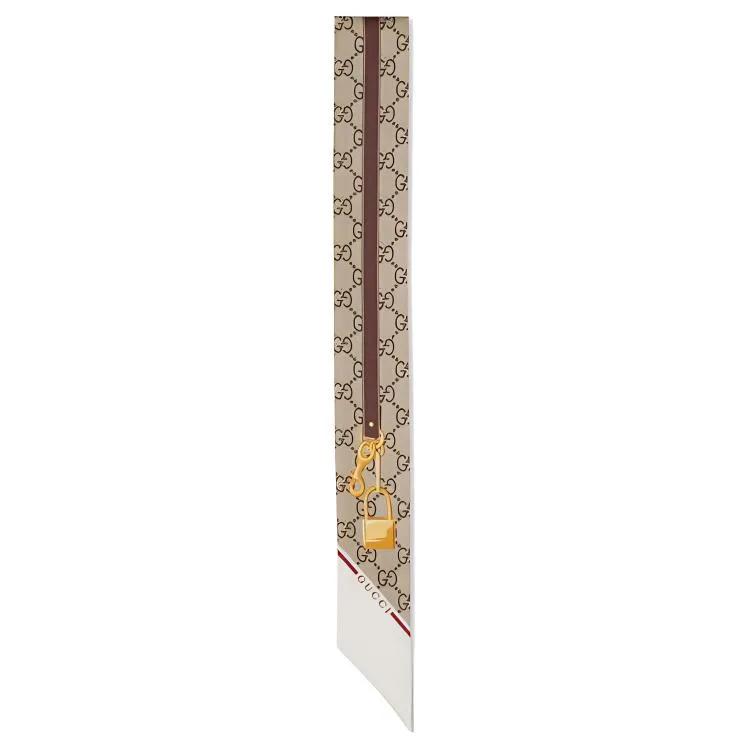 Gucci Printed silk twill ribbon (Unisex) Scarves 7849593G0012773