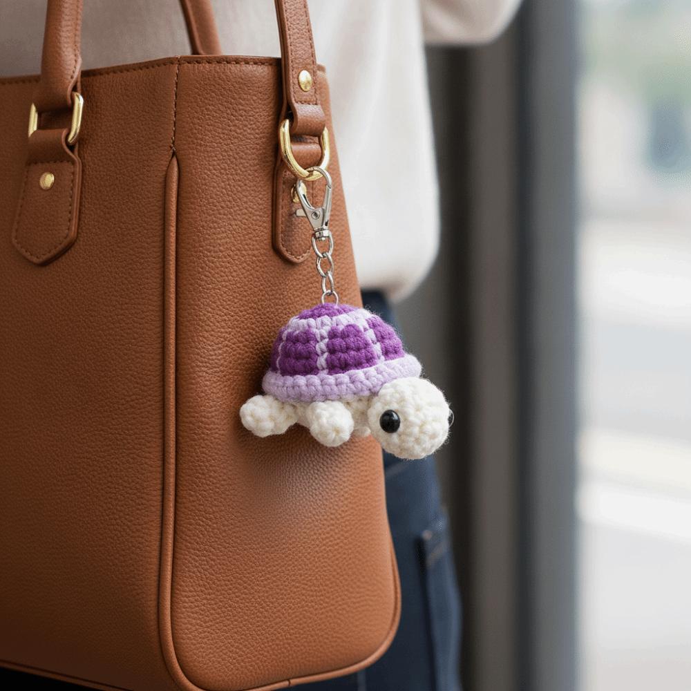 Mini Little Turtle Crochet Keychain Wool Knitting Turtle Doll Pendant Keychain Men