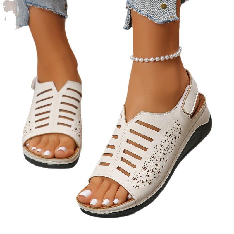 Large Size Women's Fish-mouth Style Sandals with Open Design - Beach Casual Shoes In New Style
