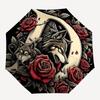 1pc Daring Wolves Automatic Open/ClosePractical Umbrella-CuteUmbrella with Cute Design, Portable 3-Fold Compact Umbrella for Men & Women, Valentine's