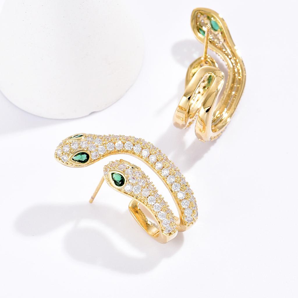 Spirit Snake Personalized Creative Advanced Double Serpentine Earrings Earstuds Fashion Earclips