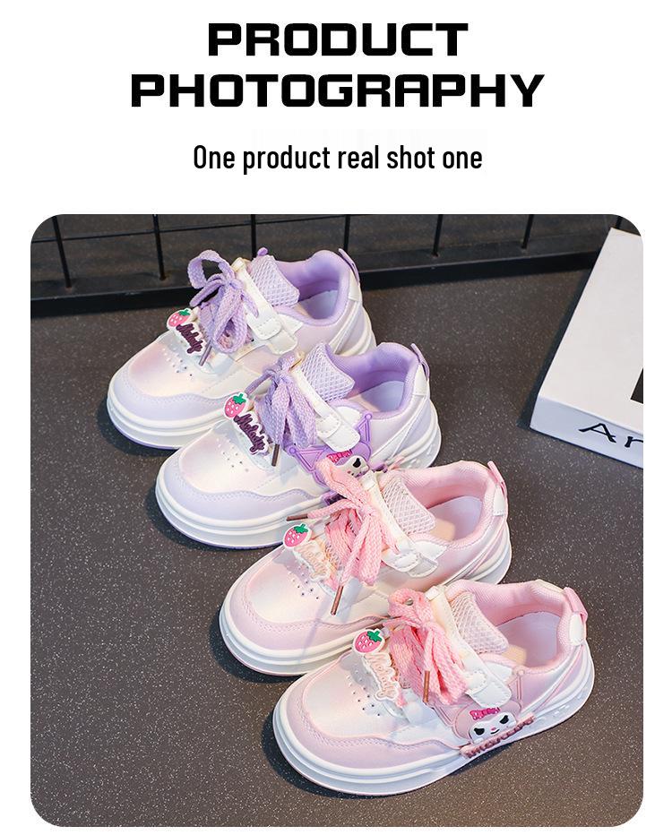 2025 Spring/Autumn Breathable Cartoon Skate Shoes for Girls - Comfortable & Cute Casual Children's Sports Footwear