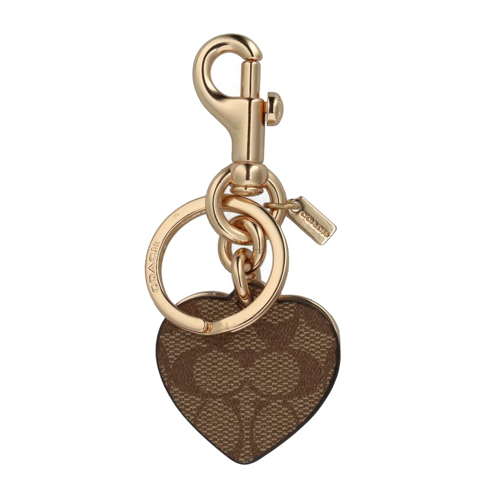 Signature Heart Charm Key Fob 91478 [Coach] IM/Khaki [Used]