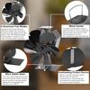 Wood Stove Fan Heat Powered, 6-Blade Thermoelectric Non-Electric Silent Operation Aluminum Fireplace Fan With Bracket Fixed On Propane Heater For