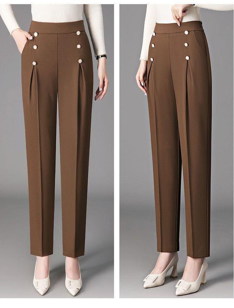 2026 Spring/Summer High-Waist Slimming Plus Size Harem Pants for Women: Casual, Thin, and Elegant Trousers