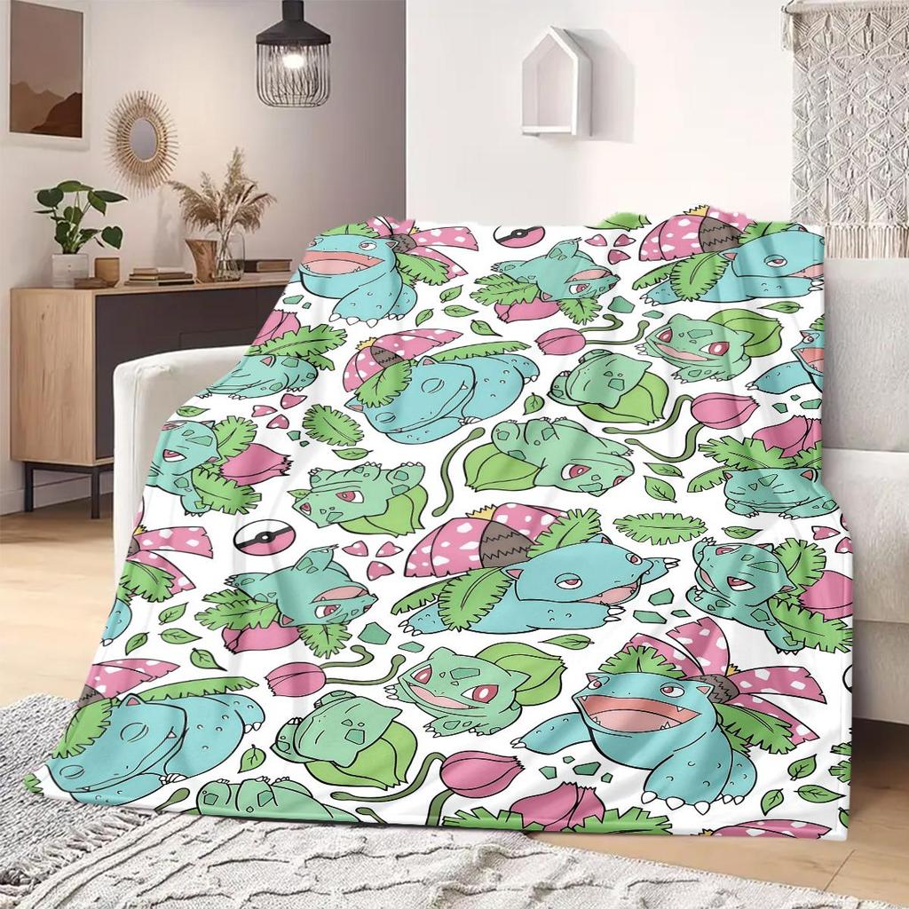 PokeMon Anime Print Blanket Warm Comfortable Flannel Blanket Suitable for Bedrooms, Sofas, Beds, Chairs, Picnics, Travel