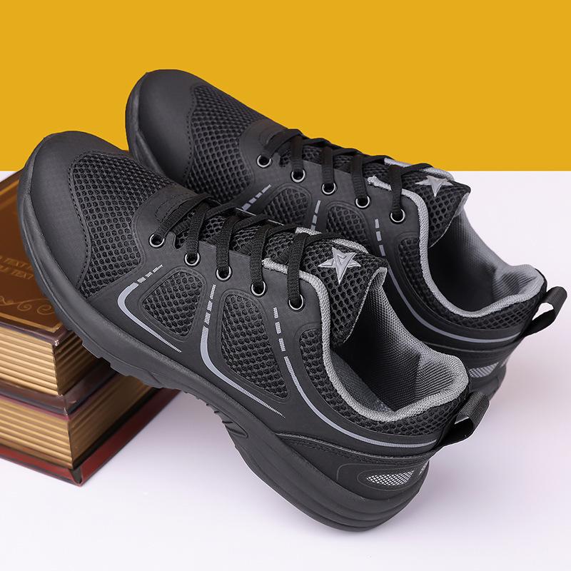 2025 Spring/Summer Men's Breathable Mesh Training Shoes - Lace-up Outdoor Fitness Sneakers