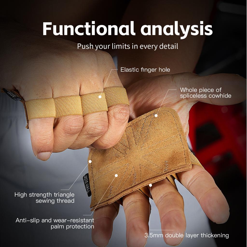 Powerlifting Gym Gloves Breathable Horizontal Bar Booster Gloves Weightlifting Leather Palm Guard Fitness Gloves For Men Women