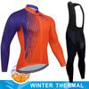 2025  Winter Thermal Fleece Cycling Jersey Set Man's Long Sleeves Cycling Kits Mountain Bike Jersey Road Bike Cycling Suit