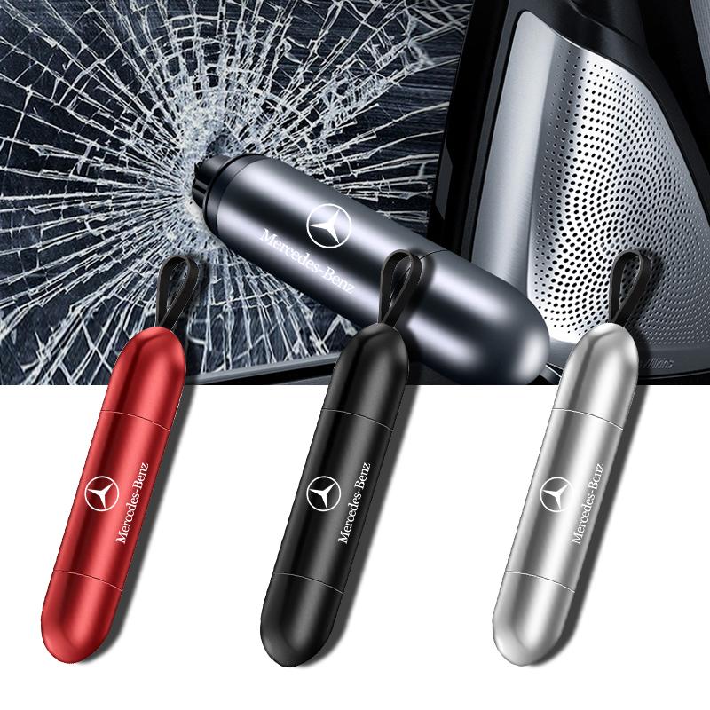 1pcs Car Broken Window Hammer Mergency Escape Tool Car Goods For Mercedes-Benz AMG C500 C200 C300 A B C E GLA CLA GLK GL ML GLE W204 W205 W203 W211