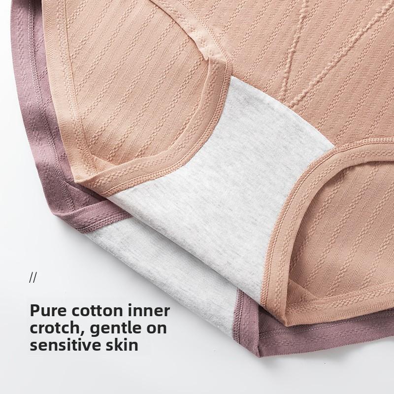 Plus Size Ladies Spring and Summer New Pure Cotton 10A Antibacterial Extension Crotch High Waist Briefs