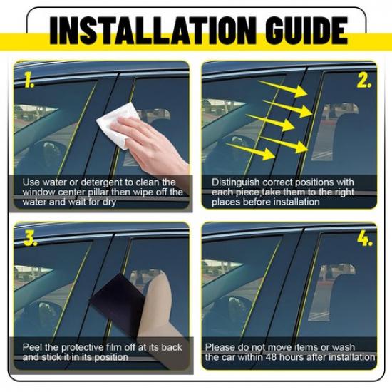 For Chevrolet Colorado Crew Cab 2015- Black Pillar Post Door Trim Cover US